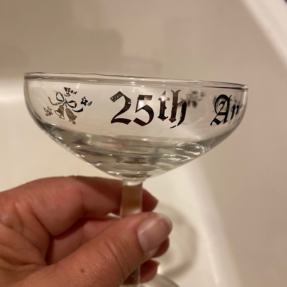 25th Anniversary Toasting Champagne Glasses-Set/2 - Picture 3 of 5